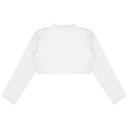 CHICTRY Kids Girls 3D Flowers Long Sleeve Cardigan Shrug Wedding Flower Girl Dress Cover Up Outerwear4