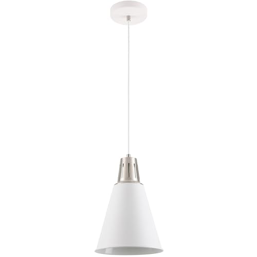 GTV - Pendelleuchte GIANNI Hängeleuchte Deckenlampe E27 weiß silber Kupfer Lampenschirm 22 cm höhenverstellbar Esszimmer Wohnzimmer Küche Beleuchtung modern GTV - Pendelleuchte GIANNI Hängeleuchte Deckenlampe E27 weiß silber Kupfer Lampenschirm 22 cm höhenverstellbar Esszimmer Wohnzimmer Küche Beleuchtung modern
