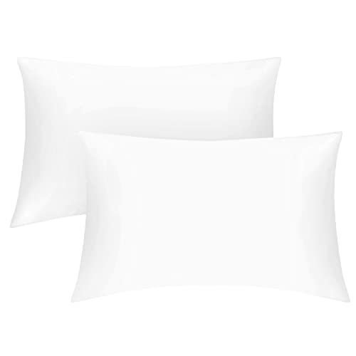 200 Thread Count Egyptian Cotton Pillow Cases- Luxury Bedding Soft Pillow Covers- Envelope Closure 50 x 75 Pillowcases 2 Pack - White