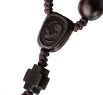 Jujube Wood 5 Decade Rosary 10mm Beads with Cross Shaped Our Father Beads - Image 4