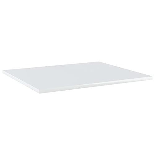 (Fast Delivery) Wall Mounted Floating Shelves, Display Ledge, Storage Rack For Room/ Kitchen /Office Bookshelf Boards 4 Pcs High Gloss White 23.6"X19.7"X0.6" Chipboard #TOP1