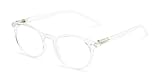 Readers.com Reading Glasses: The Arlo Reader, Plastic Round Style for Men and Women - Clear, 2.25