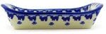 Polmedia Polish Pottery Platter with Handles 10-inch - Boo Boo Kitty Paws Pattern Handmade in Boleslawiec Poland by Ceramika Bona + Certificate of Authenticity