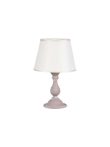 Generico Lumetto classico in legno tortora shabby chic 1 luce esse 817/bp per camera da letto, soggiorno, camera, salone, abat jour