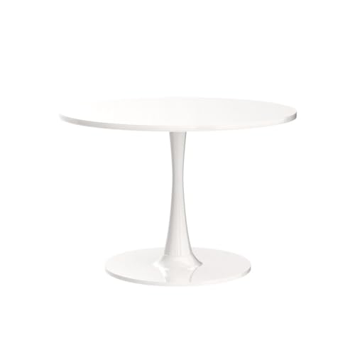 DKLGG White Round Dining Table, 31.5" Tulip Kitchen Dining Table for 2-4 People with MDF Table Top & Pedestal Base, Modern Minimalist Design