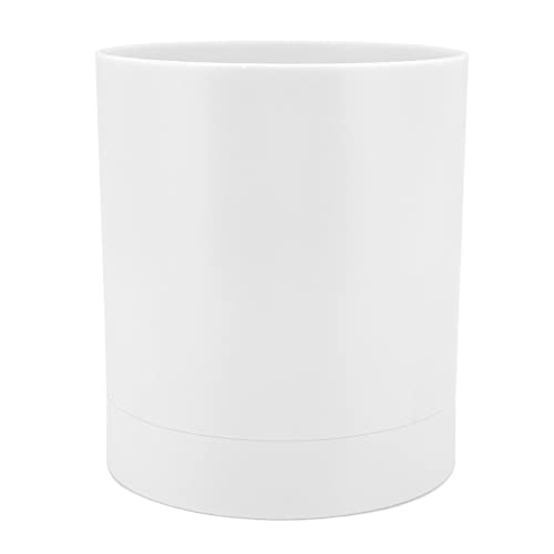 Lwuey Portautensili da Cucina Ruotabile a 360- 14,4x14,4x16,5cm Porta Mestoli Cestello Girevole Organizzatore Porta Posate Lavandino Banco Rotante Scolaposate Coltelli Tondo per Casa Ristorante