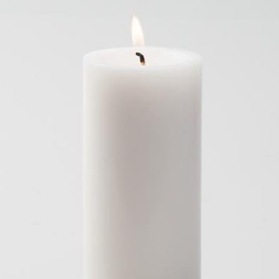 Set of 48 Glass Eastland Cylinder Vases and 48 Richland Pillar Candles 3" White