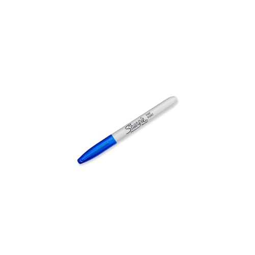 Image of Sharpie Permanent Markers, Fine Point, Blue, 12 Count