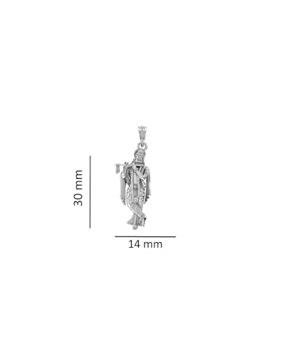 Pendentif Dieu Krishna argent sterling 925 petit modele collier Mtrolls 3,7g - 3