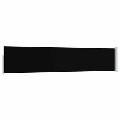 Store latéral extensible 100x500 cm noir en acier pour extérieur - 6