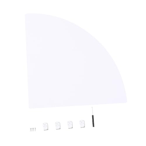 SHERCHPRY Fan-Shaped Floating Corner Shelf 22cm Triangle Rack Wood-Plastic Wall Mounted White Storage Organizer with Screws and Screwdriver for Bedroom Living Room