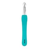 Ergonomic Aluminum Crochet Hook by Loops & Threads - P / 11.5 mm Crochet Hook with Rubber Grip Handles for Arthritic Hands - 1 Pack