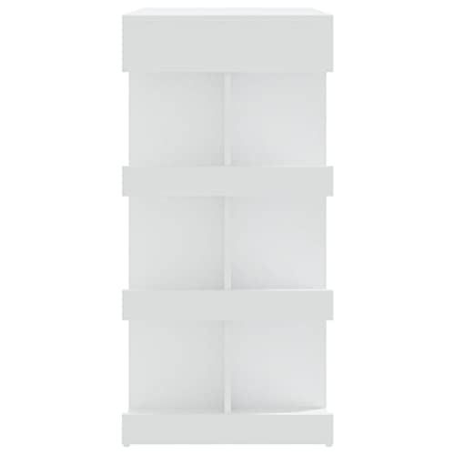Table d'appoint durable stable blanche 100 cm avec repose-pieds et étagère