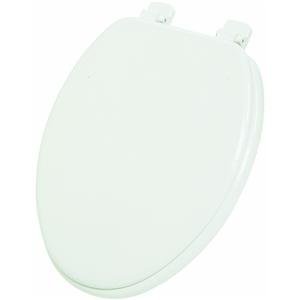 Home Impressions Sedile WC allungato in legno, sedile in legno bianco Elong