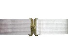 Pistol Belt, White, Nickel Hardware, Adj to 52