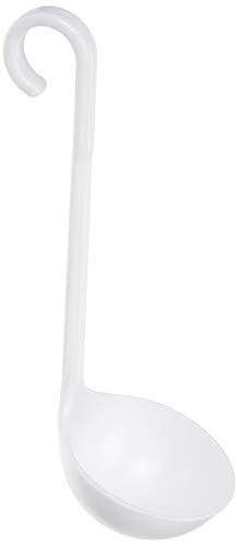 Symak Set of 2 Mini white plastic ladles 3/4, 1 ounce, Silver
