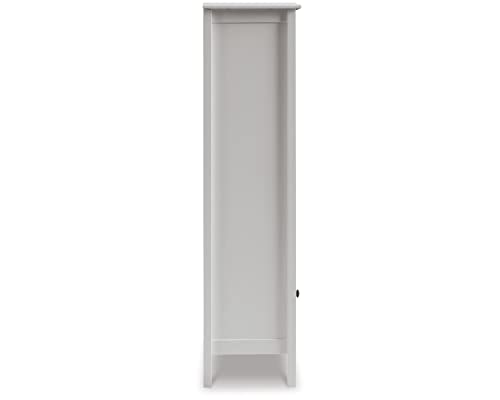 Signature Design By Ashley Miranda Farmhouse Adjustable Accent Cabinet Or Wardrobe With Glass Doors, White #TOP5