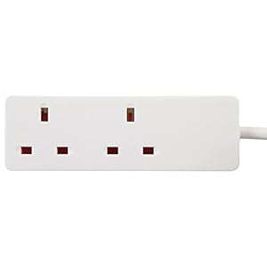 PRO ELEC PELB1913 2 Gang Extension Lead White, 2m