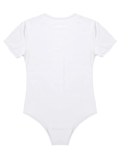 YEAHDOR Men Short Sleeve Romper Shirt Button Crotch Undershirts One-Piece Leotard Bodysuit Tops4