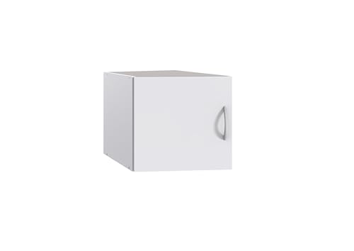 Schrankaufsatz >MRK Multiraumkonzept< Weiß 40x40x54 cm, Drehtür, aus Spanplatte, modern, Made in Germany, für Flur, Büro, Waschküche, Keller, Garage, zerlegt geliefert Schrankaufsatz >MRK Multiraumkonzept< Weiß 40x40x54 cm, Drehtür, aus Spanplatte, modern, Made in Germany, für Flur, Büro, Waschküche, Keller, Garage, zerlegt geliefert