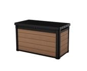 Keter Cortina - Arcón exterior, Baúl almacenaje, Capacidad 380L, Resina, Color marrón, Ordenación jardín y terraza, 123x62x71 cm