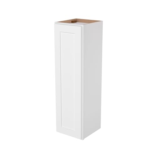 Image of Furinno Shaker 1-Door-3 Shelves Wall Kitchen Cabinet, Ready to Assemble, 12 D x 12 W x 42 H, White