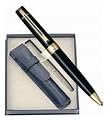 Miniatura 2 de Sheaffer 300 Black Lacquer Signature Gold Midband y Gold Plated Appointments Bolígrafo + bolsa a juego