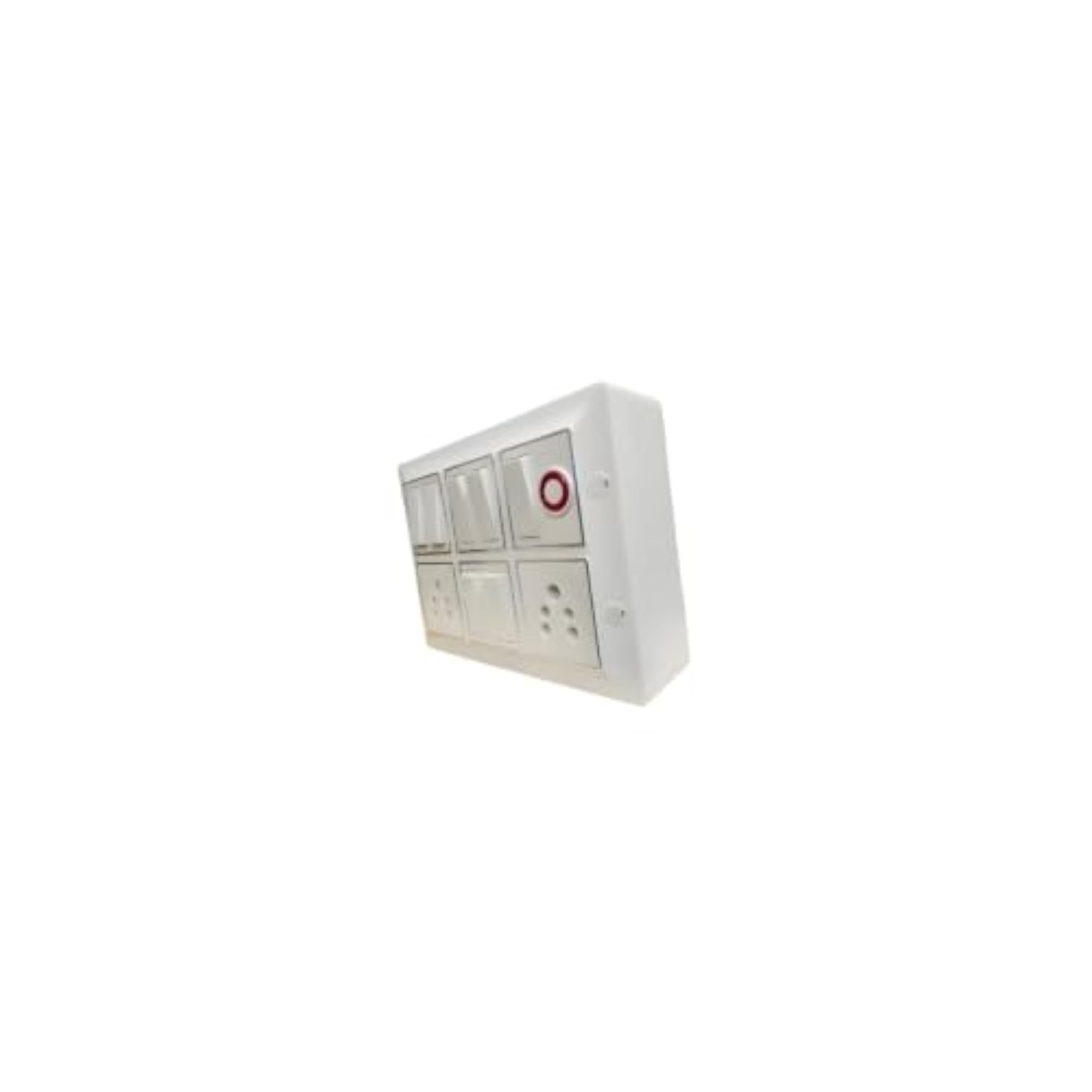 Modular Electrical Switchboard with 6 Switches and 2 Five Pin Sockets