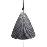 123kotobukijapanstore Kotobuki Iron Japanese Wind Chime, Pewter Ribbed Cone