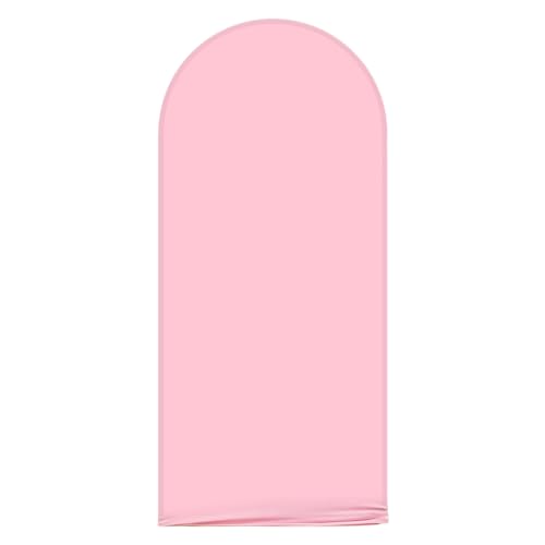 AIBIIN 3.3x7ft Rosa Sólido Arco Forma Telón de Fondo Medio Marco Redondo Marco Cubierta 2 Caras Decorativo Telón de Fondo para Ceremonia de Boda Cumpleaños Fiesta Baby Shower Banquete Decoración