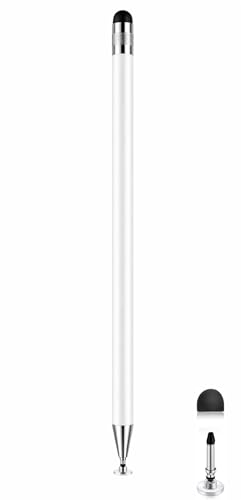 Image of Mizi 2-in-1 Stylus Pen for Touch Screens - High Precision Disc & Rubber Tip, Universal Stylus for iPhone, iPad, Android Tablets, Kindle, Chromebook, Switch - No Bluetooth, No Charging - White