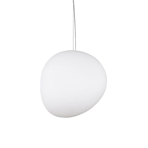 XYBZJP Abat-jour de lustre en verre en forme de galet, lampe à suspension de style créatif nordique, éclairage de plafond à une tête de base E27, lampe...