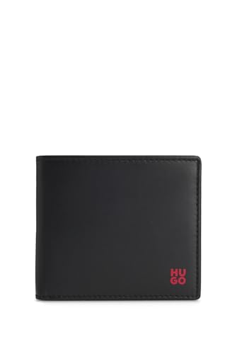 HUGO Men's Tibby N Folding Leather Wallet with Red Logo Revisited