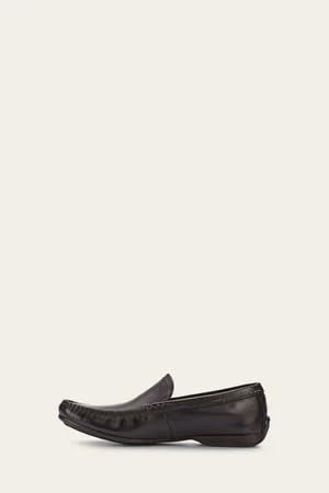 Image of Frye Lewis Venetian Loafers for Men Hand-Crafted with Antique Pull-Up Leather with Moccasin Construction, Full Rubber Outsole, and Modified Heel