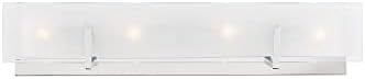 Sea Gull Generation Lighting 4-Light Syll Bath Fixture Wall Lamp (Chrome) 4430804-05 | Bathroom Light Fixture for Home Decor | Vanity Light Fixture Uses Candelabra E12 Standard or LED Light Bulbs