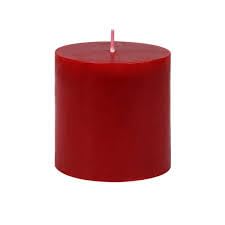 Rudraa Candles Red Pillar Candle | Smokeless and Dripless | Size- 3 * 3 Inch | Unscented Pillar Candle | 1 Pc | Color Red | Burn Time 30 Hours+