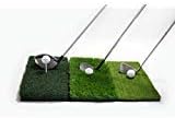 Golf Hitting Mat - 3-in-1 Foldable - Practice Turf Backyard or Indoor Chipping Mat - Portable Premium Quality Realistic Multi-Length Grass
