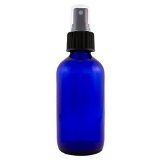 Miniatura 3 de Botella de vidrio azul cobalto de 4 fl oz con tapa de spray negra (paquete de 4)