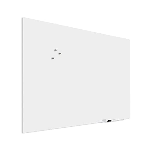 IVOL Design Glasboard Premium - Pizarra magnética de cristal con montaje oculto (90 x 120 cm, color blanco)