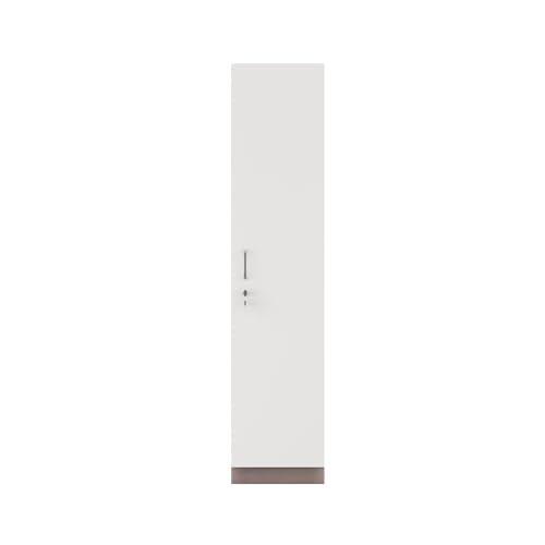 Image of VIKI Wardrobe | Wooden Almirah for Clothes,Door for Bedroom, 1 Door Wardrobe with Doors (Dark Wenge, Frosty White - 40D x 40W x 180H) | 1 Year Warranty | DIY