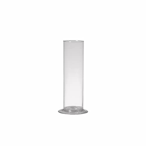 INNA-Glas Florero ABIRAMY de Vidrio, Soporte, Transparente 20cm, Ø6cm - Jarrón Decorativo