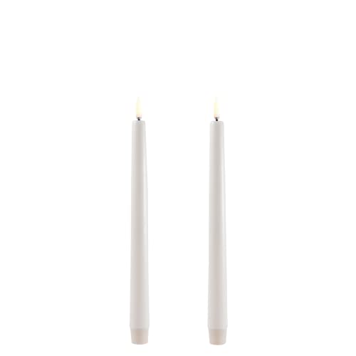 UYUNI Lighting LED Stabkerzen Taper 2er Set 2 x 25cm - Vanille - Flammenlos