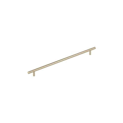 Image of Amerock 16-3 /8 inch Bar Pulls Golden Champagne Drawer Pull | 16-3 /8 inch (416mm) Center-to-Center Mounting Distance and 19-1 /2 inch Overall Length, Durable Carbon Steel Cabinet Hardware
