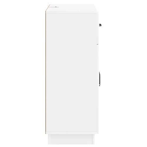 Aparador blanco brillante compacto para resolver la falta de espacio en el comedor 7