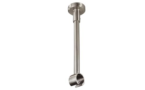 iso-design Deckenträger kürzbar für 20 mm Gardinenstangen aus Metall, Deckenhalter, Deckenmontage, Farbe Edelstahl