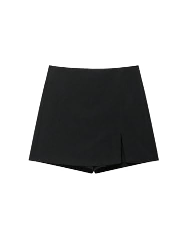 Mini jupe avec short intégré style portefeuille et coupe droite trapèze