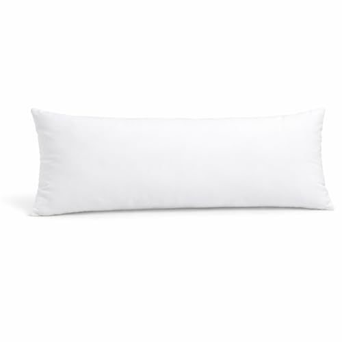 Fabornus 14 x 36 Inch Rectangular Throw Pillow Insert Supportive Polyester Filled Cushion for Lumbar Bench and Decorative Covers