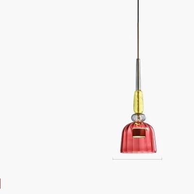 Suspension LED en verre coloré rouge pour illuminer votre table de salle à manger chaleureuse