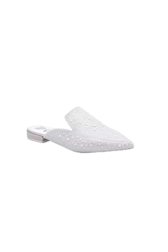 Beast Fashion Women's Rhinestone Slip-On Mules Flat Mules Buckle Pointed