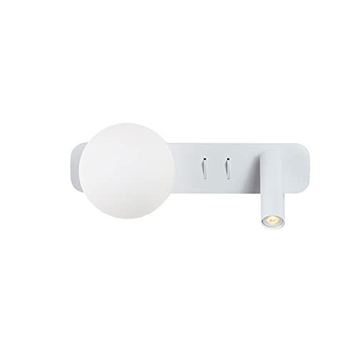 Applique murale LED orientable 10W luminaire intérieur design verre blanc